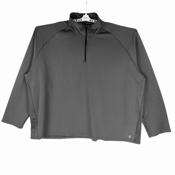 Zelos Men's Pullover Dark Grey 1/4 Zip Activewear Sweatshirt Long Sleeve Size 4X - Picture 1 of 13